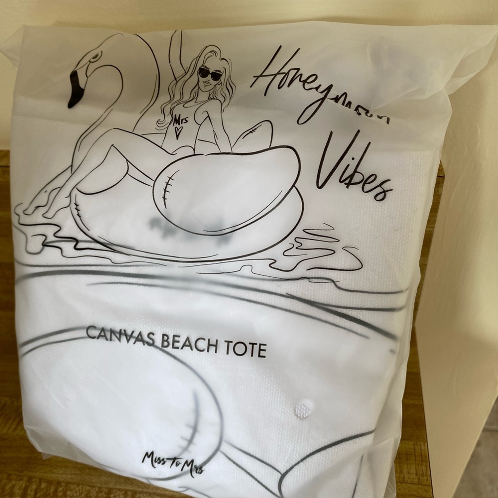 Bridal beach tote honeymoon vibes